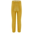 thumbnail image 3 of MSemis Girls Jazz Dance Leggings Metallic Ribbed Elastic Waistband Solid Color Toursers for Hip-hop Performance Gold 130, 3 of 7