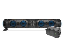 Eco Edge SoundExtreme 26-inch Waterproof 8 Speaker Bluetooth Sound Bar with LED Lighting, Black