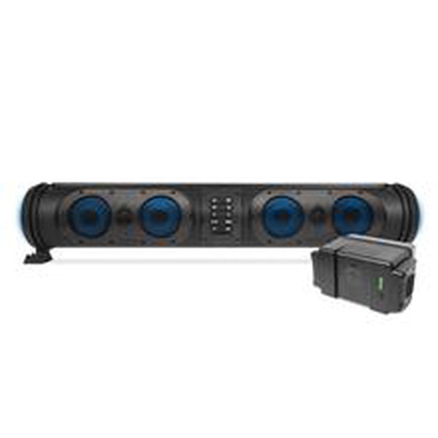 Eco Edge SoundExtreme 26-inch Waterproof 8 Speaker Bluetooth Sound Bar with LED Lighting, Black