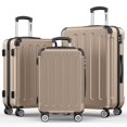 thumbnail image 1 of Sunbee Ensemble de Bagages 3 Pcs : Valise Rigide Légère avec Serrure TSA et Roulettes Multidirectionnelles, Couleur Champagne, 1 of 8