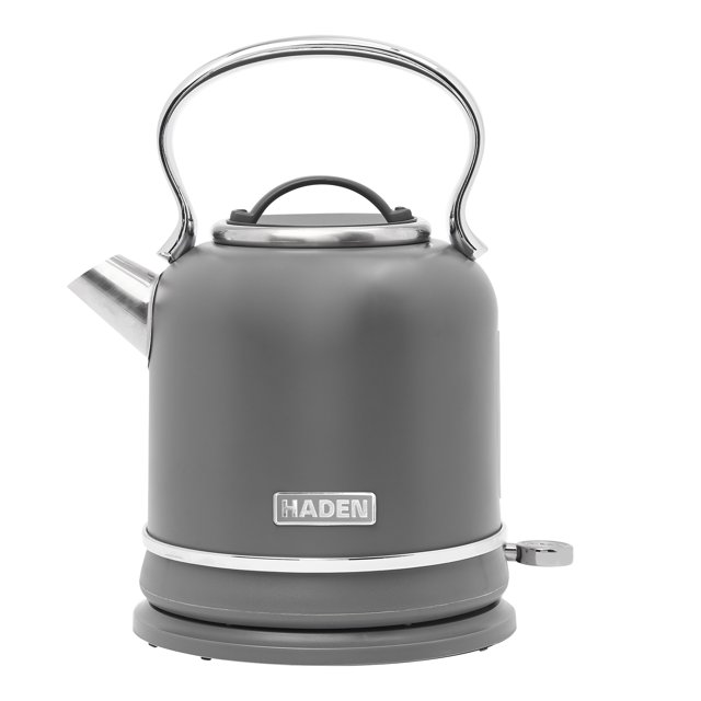 Haden Chelsea Bouilloire Électrique 1,7 Litre avec Base, Gris & Chrome