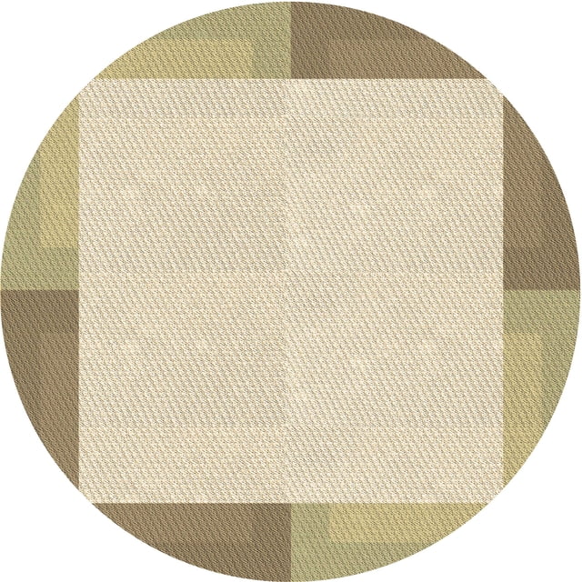 Ahgly Company Machine Washable Indoor Round Transitional Golden Blonde Gold Area Rugs, 4' Round