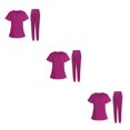 thumbnail image 1 of maskred Ensemble de Sarrau pour Femmes Infirmière Col en V Lavable à la Machine Manches Courtes Tenue Confortable Rose Rouge P Ensemble de 3, 1 of 6