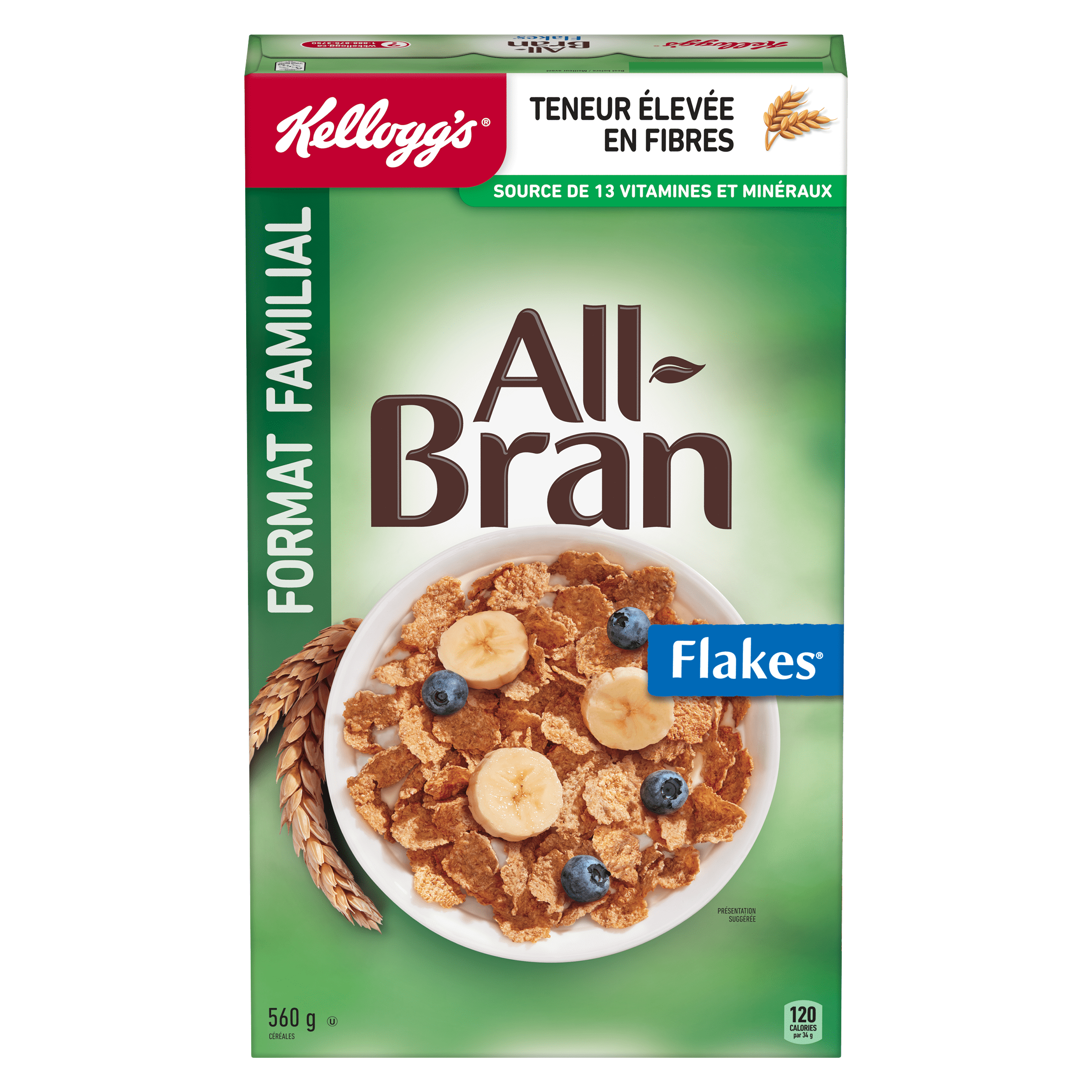 Kellogg's* All-Bran* Flakes Cereal Family Size 560g