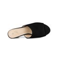 thumbnail image 4 of BLISSFUL STEP Women's Slide Heels Mules Slip on Block Heel Sandals Black 9.5, 4 of 6