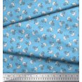thumbnail image 3 of Soimoi Poly Georgette Fabric Leaves & Floral Block Print Fabric by The Yard 52 Inch Wide, 3 of 3