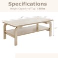 thumbnail image 3 of Gymax Table Basse Rectangulaire de 47 Pieds' avec Tablette de Rangement et Pieds Courbés pour Salon, 3 of 10