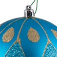 thumbnail image 2 of Vickerman N188112D 4.75 in. Turquoise Matte Ball Ornament with Glitter Diamond Pattern  4 per Pack, 2 of 3