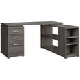 thumbnail image 1 of Scranton & Co Contemporary Wood L Shape Writing Desk in Weathered Gray/Silver, 1 of 11