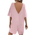 thumbnail image 4 of Yanlir 2025 Spring Summer Rompers for Womens Casual Rompers Adjustable Shorts Overalls Loose Jumpsuits Summer Outfits with Pockets(Pink,L), 4 of 8