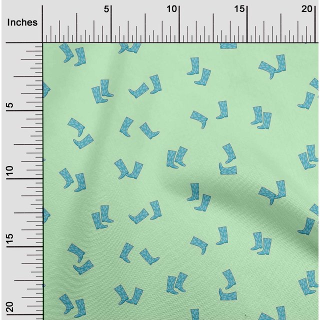 oneOone Georgette Viscose Fabric Boots Fashion Print Sewing Fabric BTY 42 Inch Wide