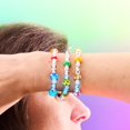 thumbnail image 3 of Bracelet Champignon en Argent Sterling Rainbow /.925 / Verre Feu Volant de Luxe, 3 of 8