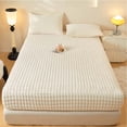 thumbnail image 4 of EGNMCR Bed Sheet Winter Velvet Bed Piece Padded Bed Cover Mattress Protector Thickened Coral Velvet Bed Cover Velvet Bedspread Rabbit Velvet Bedspread, 4 of 7