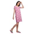thumbnail image 4 of Moomaya Chemise de Nuit à Manches Courtes Imprimée pour Femmes, Col Rond, en Coton, Vêtement de Nuit, 4 of 5