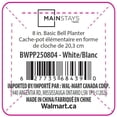 thumbnail image 4 of Mainstays Basic Bell Planter 8 inch White, Classic Design with Attached Tray Durable Weather Resistant Matte Finish, 4 of 4