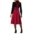 thumbnail image 3 of INSPIRE CHIC Jupe à Bretelles Taille Haute pour Femme, Lacée, Évasée, Midi, Rouge, m, 3 of 4