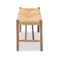 thumbnail image 3 of Baxton Studio Banc de Salle à Manger en Bois Finition Chêne Brun et Chanvre, 3 of 8