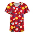 thumbnail image 4 of Pisexur Womens Scrub Tops Boasting Colorful Floral Prints Along With Short Sleeve Scrub Tops Suitable for Nursing Uniforms With Convenient Pockets, 4 of 4