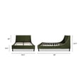 thumbnail image 2 of Sandy Wilson Home Aspen Tufted Headboard Platform Bed Queen Olive Green Velvet, 2 of 17