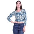 thumbnail image 4 of Moomaya T-shirt Court à Manches Longues à Col Rond Imprimé pour Femmes en Jersey de Coton, 4 of 4