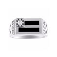 thumbnail image 1 of RYLOS Men's Rings 14K White Gold USA Flag Designer Ring With Diamonds and Black Onyx Rings For Men Size 11, 1 of 5