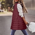 thumbnail image 4 of DPTALR Femmes Chaud Gilet à Poches Manteau Long Veste Hiver Sans Manches Doudoune Parkas, 4 of 5