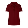 thumbnail image 3 of Besolor Womens Short Sleeve T Shirts Business Casual Collared Button up Tops Summer Office Work Blouses Tees, 3 of 7