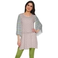 thumbnail image 1 of Moomaya Kurtis Courtes en Poly-Crêpe pour Femmes, Robe à Manches Kimono Imprimée, Haut Indien, 1 of 5
