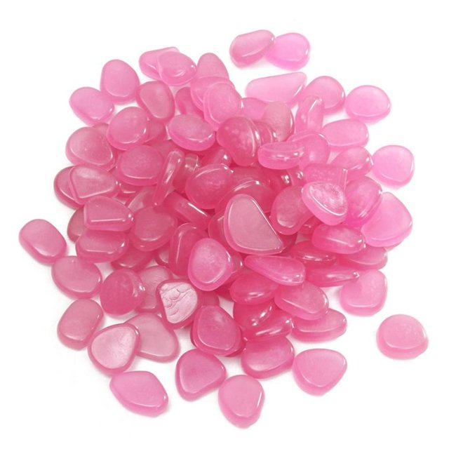 100pcs Fish Tank Fluorescent Pebble Garden Parterre Decor Glow Stone Green