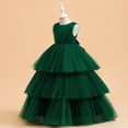 thumbnail image 2 of FhsagQ Robes Robes de Noël pour Filles 8-10 Robe Moulante Enfant Robe de Fête Filles Sans Manches Gâteau Mode Robe Douce Fête Robe Princesse Performance Vert 6-7 Ans, 2 of 4