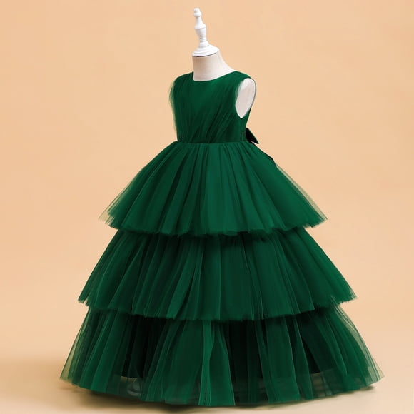 XEGLSBU Child Party Dress Girls Sleeveless Cake Fashion Sweet Dress Party Princess Dress Performance