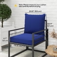 thumbnail image 3 of Outdoor Patio Chair Cushions Deep Seat Replacement Patio Cushions Set Blue, 3 of 10