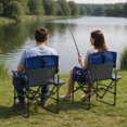 thumbnail image 2 of Oversized Folding Camping Directors Chair with Side Pockets and Storage Rack, Heavy Duty Portable Folding Chair with Side Table, Pocket for Beach, Fishing,Trip,Picnic,Lawn,Concert, 2 of 4