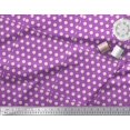 thumbnail image 2 of Soimoi Purple polyester Crepe Fabric Artistic Flower & Dots Print Sewing Fabric Yard 42 Inch Wide, 2 of 3
