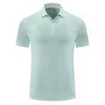 thumbnail image 1 of Styesk T-Shirts pour Homme Mode Décontractée Sport Absorption de la Sueur Couleur Unie Manches Courtes Col Rabattu Chemisier Chemise, 1 of 3