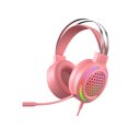 thumbnail image 1 of M12 Noise Reduction RGB Lighting 7.1 USB Wired Headphone Gaming Headset with Microphone for Desktop Computer Laptop - Pink, 1 of 5