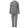thumbnail image 4 of 2025 Femmes Décontracté Col à Revers Bouton Ensemble de Pyjama Imprimé à Carreaux Deux Pièces pour Femmes Ensemble Pyjama à Manches Longues Vêtements de Nuit pour Femmes Grande Taille, 4 of 8