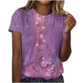 thumbnail image 1 of Birdeem Womens Casual Retro Printed Round Neck Short Sleeved Top, 1 of 1