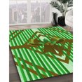 thumbnail image 3 of Ahgly Company Tapis de Zone Ronds d'Intérieur Lavables à la Machine, Style Transitionnel, Verts, 5 Pieds Rond, 3 of 7