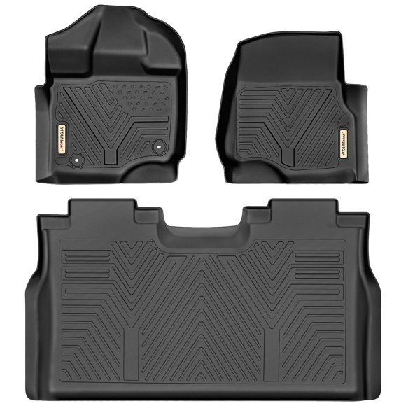 YITAMOTOR Floor Mats Compatible with F150, Custom Fit Floor Liners for 2015-2023 Ford F-150 SuperCrew Cab, 1st & 2nd Row All Weather Protection, Black