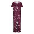 thumbnail image 1 of TIMIFIS Plus Size Scrub Set for Women Printed Summer V-Neck Scrub Top And Long Pants Nursing Uniform Jogger Suit Workwear with Pockets - Spring/Summer, 1 of 3