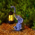 thumbnail image 2 of VONKY Outdoor Garden Statues With Solar Lantern Creating Beautifully Sculpted Elephant Decoration Statue With Solar White 1Set, 2 of 6