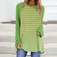 thumbnail image 2 of Hauts pour Femmes Tendance Col Rond Manches Longues Raglan Chandail-Over Hauts Mode Automne Décontracté Rayé Ample Blouses Surdimensionnées Hauts Manches Longues Automne P-106 Jaune G, 2 of 5
