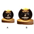 thumbnail image 3 of Transemion Wood Bedside Light With Delicate Pattern Suitable For Bedroom Or Cafe Deers Ball Night Light Home A, 3 of 6