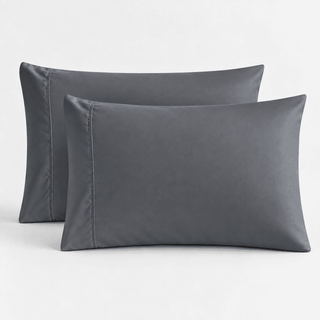 Swift Home 2-Pack Premium Solid Pillowcases, Luxuriously Soft, Easy Care, Standard