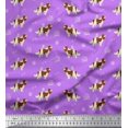 thumbnail image 1 of Soimoi Purple Moss Georgette Fabric Bird,Paw & Cocker Spaniel Dog Decor Fabric Printed Yard 42 Inch Wide, 1 of 3