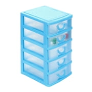 Renjiang Desktop Storage Drawer Cosmetic Makeup Organizer Plastic Drawer Organizer 5 Drawer Mini Desktop Drawers Home Office Table Storage Desk Organizer