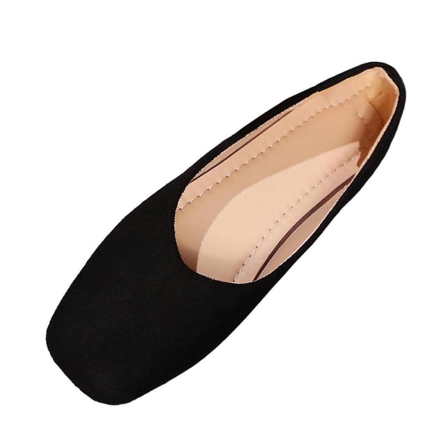 Wdhugt Moccasin Shoes For Women Round Toe Flat Bottom Flock Material Size 8.5 Us Foot Length 10.04 Inches
