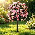 thumbnail image 4 of ZZkhGO Artificial Rhododendron Tree, Outdoor Decorative Faux Flowers, Weather-Resistant Fake Stake with Realistic Appearance for Party Wedding Scene Arrangement, Pink, 4 of 7