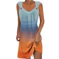 thumbnail image 2 of FcBaudy Camisole Sans Manches Robe Col en V, Robes d'Été pour Femmes, Robes Femmes Imprimées Élégantes Décontractées Style Robe Col en V avec Bretelles Robe Femmes, 2 of 5